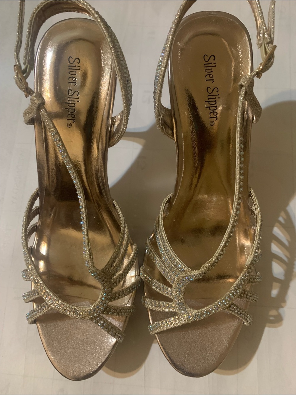 Silver Slipper Cinderella sparkle heels